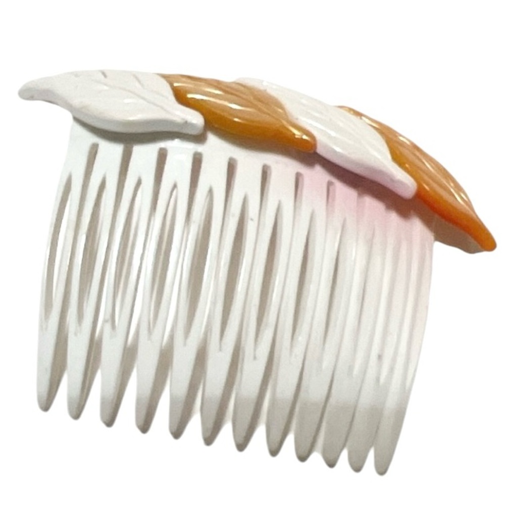 Vintage 1970’s Hippie Leaf Decorated Hair Comb, Deadstock, Made in France